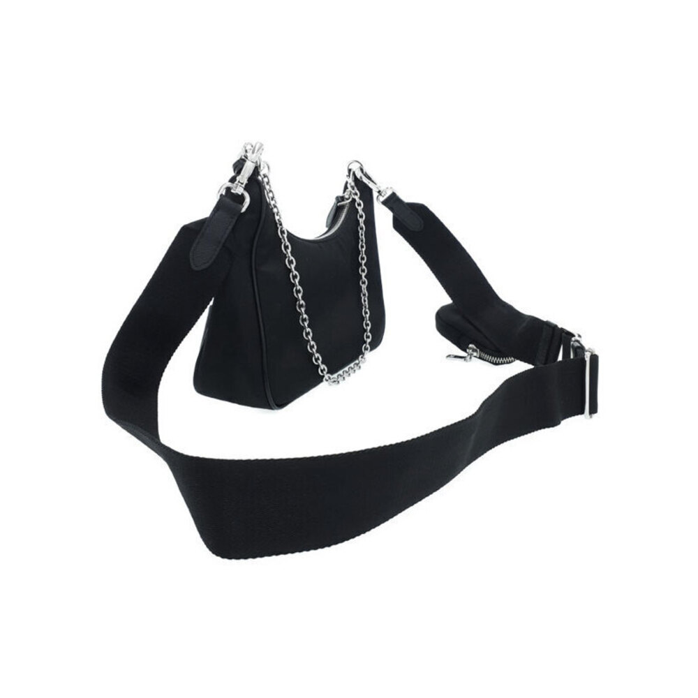 Prada ReEdition 2005 Saffiano Leather Chain Shoulder Bag Black - Picture 2 of 9